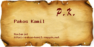 Pakos Kamil névjegykártya